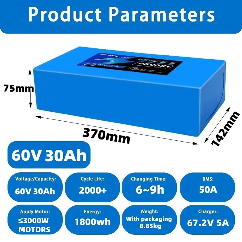   Batterie au lithium 21700 60 - 60V 30Ah Electric Scooter Battery avis et prix